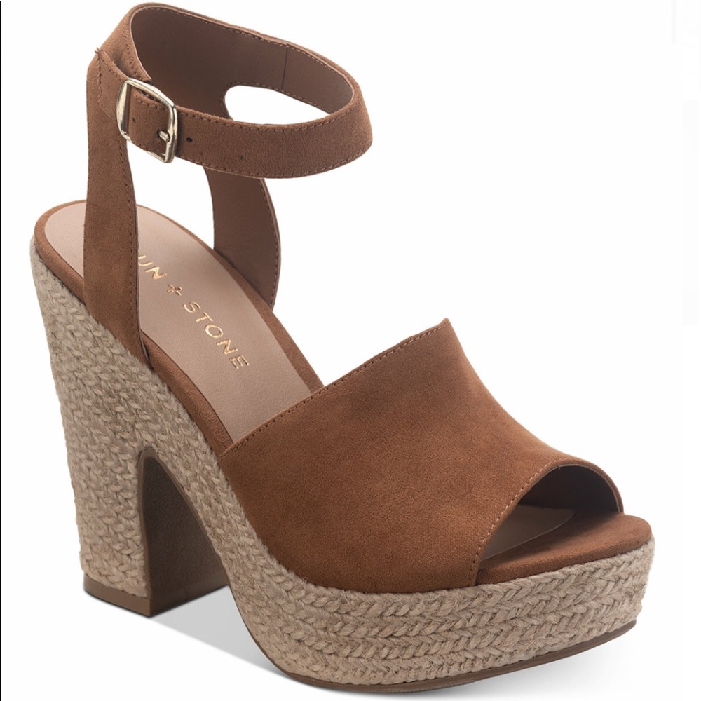 Cognac Espadrille Dress Sandals